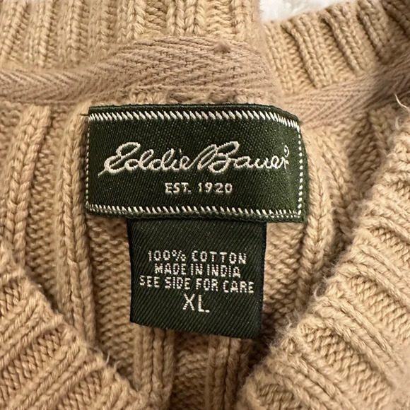 Eddie Bauer vintage rib sweater patch work on shoulder size xl - Picture 3 of 6